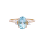 14K Solid Gold Aquamarine Ring