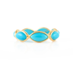 18K Solid Gold Turquoise Eternity Band