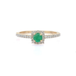 14K Solid Gold Emerald Wedding Ring