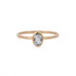 14K Solid Gold Aquamarine Ring