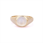 14K Solid Gold Rainbow Moonstone Gold Ring