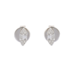 14K White Gold Cluster Natural Diamond Studs