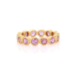 14K Solid Gold Pink Sapphire Eternity Band