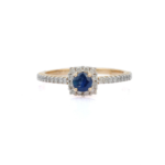 18K Solid Gold Sapphire Ring