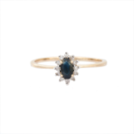 18K Solid Gold Sapphire Ring