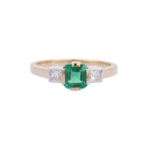 14K Solid Gold Emerald Ring