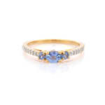 18K Solid Gold Sapphire Ring