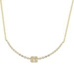 18k Gold Moissanite Diamond Baguette Illusion Necklace