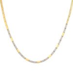 18k Gold  Diamond Bar Pattern Necklace