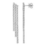 14K Gold Lab Grown Diamond Tennis Tassel Earrings