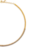 18k Gold  Rigid Diamond Tennis Choker Necklace - 图片 2