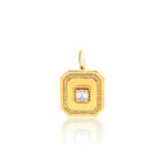 14K Gold  Octagon Illusion Diamond Pendant