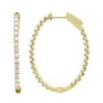 18k Gold Inside And Out Moissanite Diamond Hoop Earrings