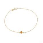 14K Solid Gold Bezel Birthstone Bracelet
