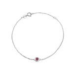 14K Solid Gold Bezel Birthstone Bracelet - Image 9