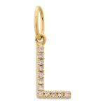 18k Gold  Initial Diamond Charm - Image 12