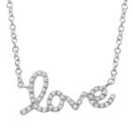 14K Gold  Diamond Love Necklace - Image 2