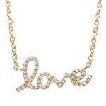 14K Gold  Diamond Love Necklace