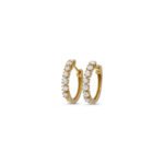 14K Gold Lab Grown Diamond Four Prong Tennis Hoop Earring