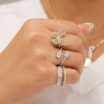 14K Gold  Diamond Butterfly Ring - 图片 2