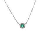 14K Solid Gold Bezel Birthstone Necklace - 图片 10