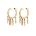 14K Gold Lab Grown Diamond Five Spike Hoop Earring