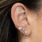 14K Gold  Diamond Mini Baguette Prong Stud - Image 2
