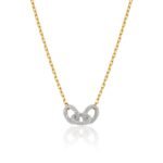 14K Gold Moissanite Diamond Puff Link Necklace