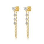 14K Gold Lab Grown Diamond Heart Chain Loop Earring - Image 4