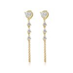 14K Gold Lab Grown Diamond Heart Chain Loop Earring