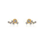 14K Gold Lab Grown Diamond Cluster Climber Earring