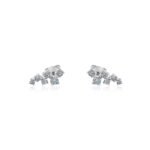 14K Gold Lab Grown Diamond Cluster Climber Earring - Image 3