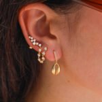 14K Gold Lab Grown Diamond Cluster Climber Earring - Image 2