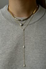 18k Gold Diamond Illusion Heart Chain Necklace - Image 2