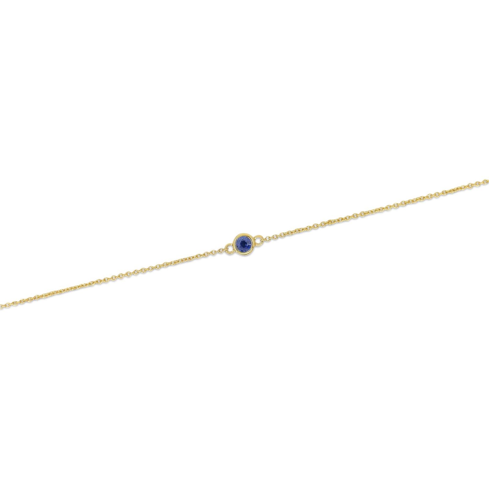 IMG_8439.jpg 14K Solid Gold Single Blue Sapphire Bezel Bracelet - Image 1