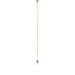 18k Solid Gold Two-in-One Moissanite Diamond and Emerald Lariat Necklace - Image 5