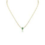 18k Solid Gold Two-in-One Moissanite Diamond and Emerald Lariat Necklace - Image 3