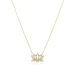 14K Gold Diamond Flower Necklace