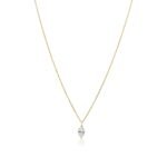 18k Gold Marquise Moissanite Diamond Drop Necklace