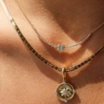 18k Gold Moissanite Diamond Baguette Illusion Necklace - Image 2
