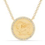 18k Gold Round Moissanite Diamond Zodiac Necklace - 图片 9