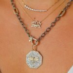 14K Gold Diamond Flower Necklace - Image 2