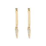 14K Gold Lab Grown Diamond Five Spike Hoop Earring - Image 3