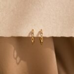 The Karat Store Natural Diamond Link Hoops Earring - Image 2