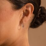The Karat Store Natural Diamond Link Hoops Earring