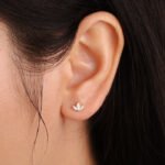 The Karat Store Natural Diamond Crown Stud Earring