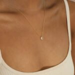 The Karat Store Minimalist Teardrop Natural Diamond Gold Necklace