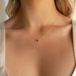 18k Solid Gold Black Onyx Dainty Minimalist Necklace - Image 8