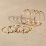 14K Solid Gold Birthstone Minimalist Ring - 图片 6