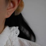 The Karat Store Minimalist Natural Diamond Leaf Stud Earring - Image 4